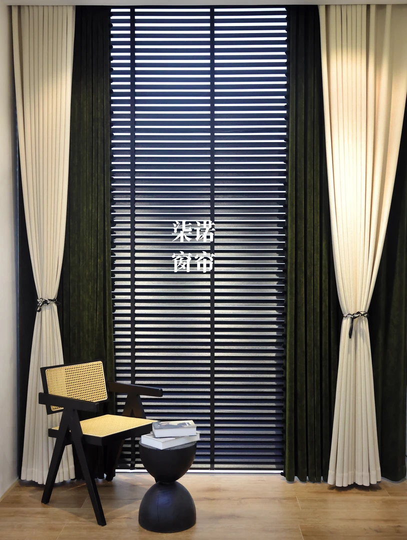 柒诺【 海派-10复古绿、海派-1奶白色】老钱风 中古 客厅窗帘