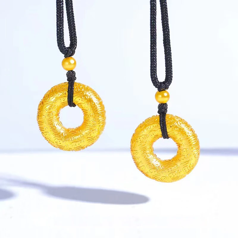 合金吊坠 同心圆百福平安扣吊坠