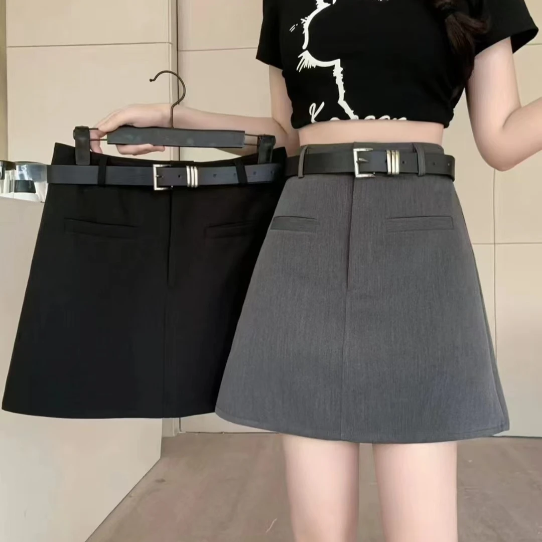 早秋显瘦a字版包臀短裙