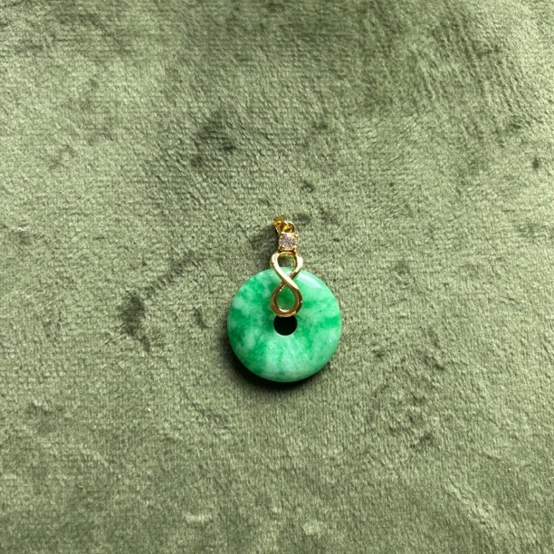 合金珐琅吊坠 吊坠平安扣绿色1396