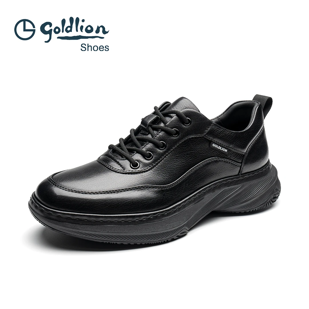 Goldlion/金利来2024秋冬新款全胎牛皮休闲运动商务皮超轻跑步鞋