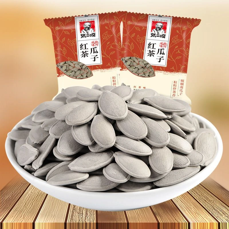 【好吃不上火】张二嘎红茶南瓜子熟制南瓜籽炒货休闲追剧小零食小包