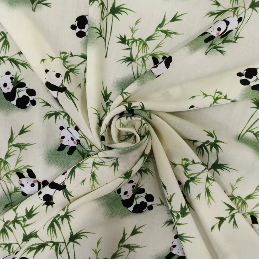 【人造棉绵绸100%棉】小熊猫！服装面料（2米包邮）