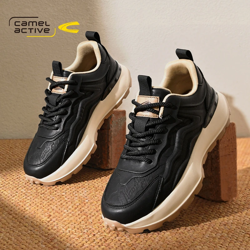 骆驼动感男鞋冬季复古休闲百搭厚底增高运动老爹鞋