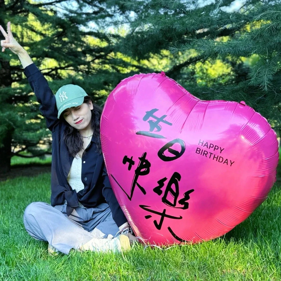 网红大爱心公主生日快乐气球派对装饰场景布置氛围拍照心形告白
