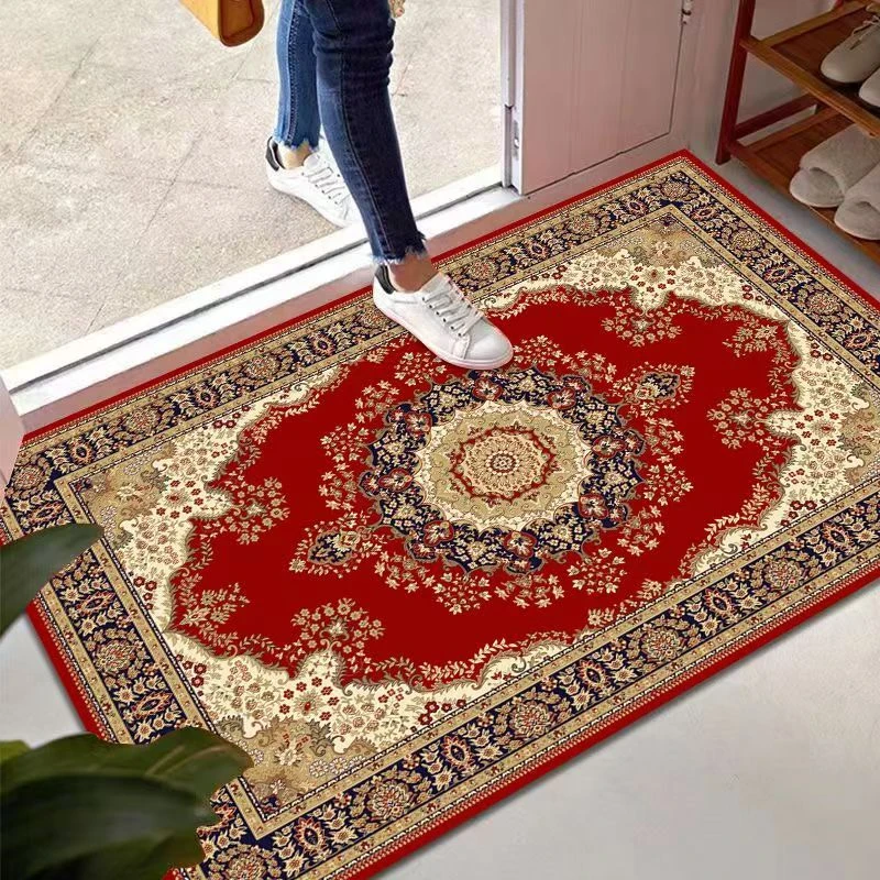 欧红花70*100cm门垫家用喜庆防滑吸水裁剪地毯浴室垫厨房入户门垫