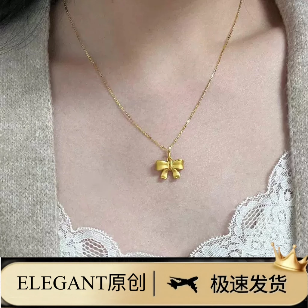 钛钢项链 1096 「在逃公主」小众迪士尼在逃公主蝴蝶结项链锁骨链