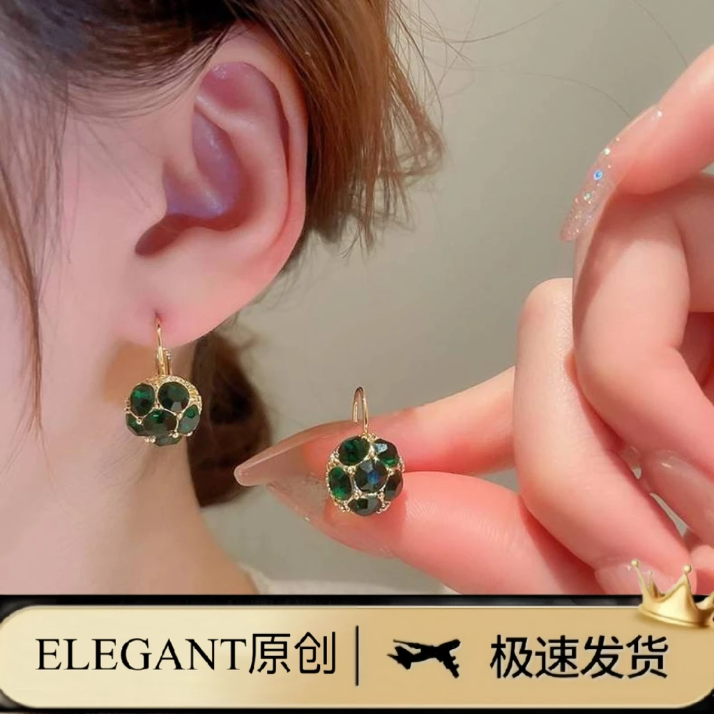 铜合金耳饰 8072 「优雅高贵」高级感绿色优雅知性气质感耳环轻奢