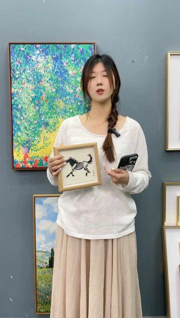 【闪购商品】绘画马儿钢化玻璃摆台