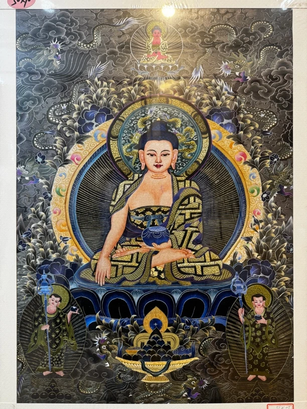 【药师佛】纯手工刺绣苏绣精品满绣挂画画芯50×70cm