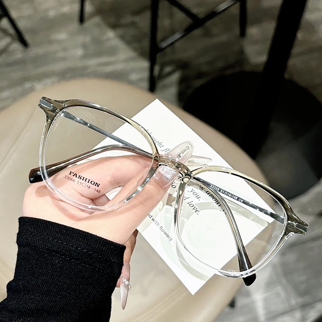 超轻大框冷茶色眼镜女可配度数眼镜近视专业配镜方圆脸素颜眼镜框