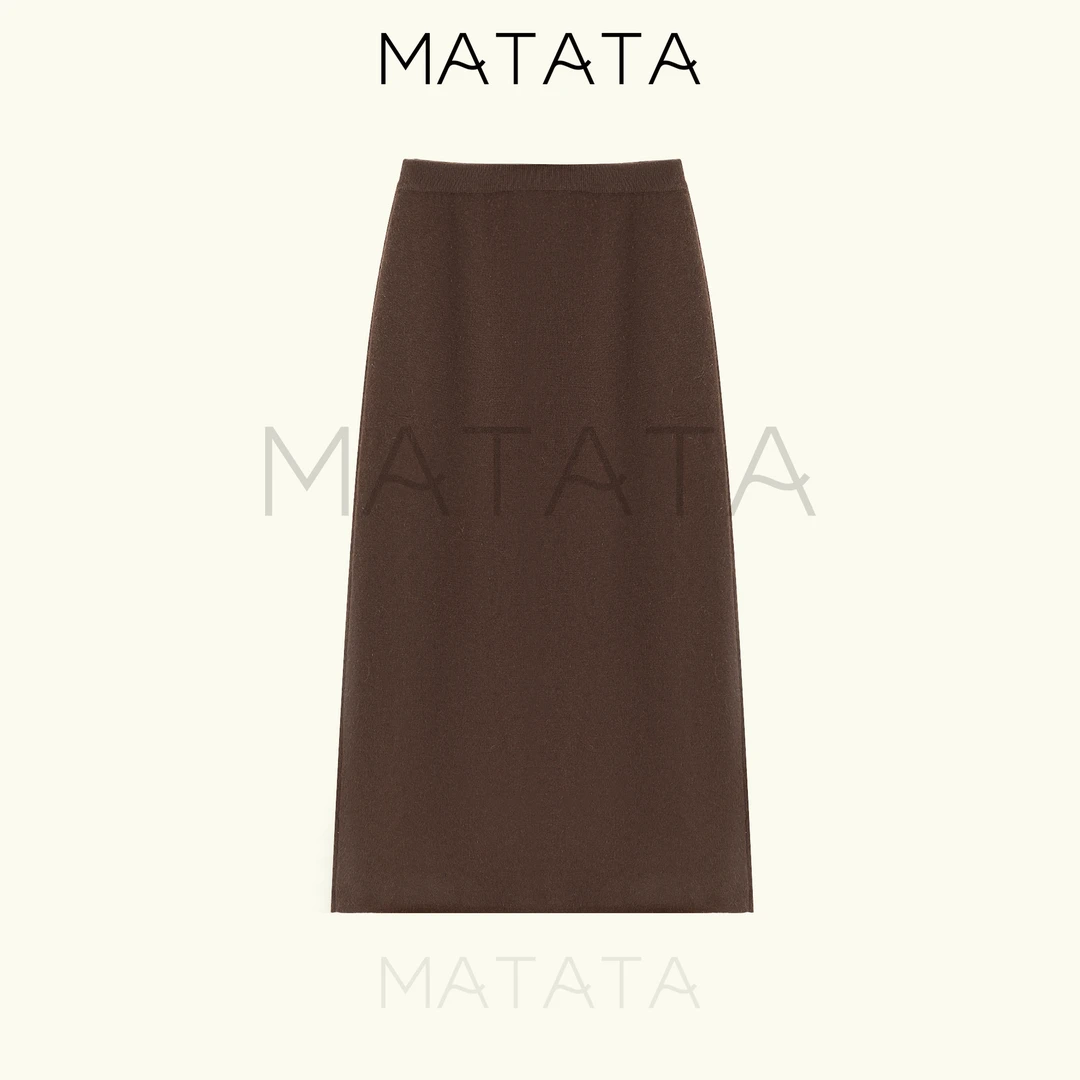 【坨坨版】一手一条 咖红棕羊毛混纺好搭直筒毛织裙