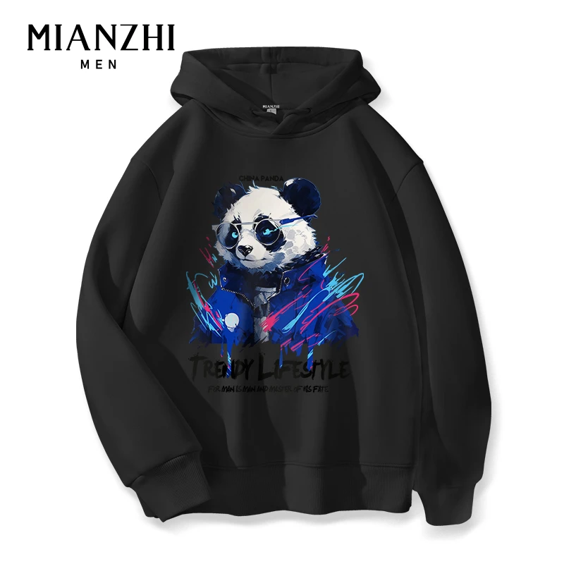 棉致连帽卫衣男秋季320G重磅潮流外套ins潮牌男士套头衫2023新款