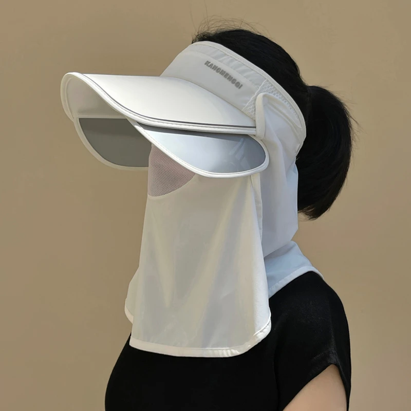 Bangke Lee遮阳帽女夏季防紫外线遮脸面罩防晒帽子大檐空顶户外骑