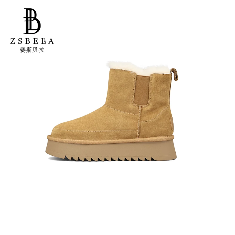 ZSBELLA牛反绒短筒雪地靴ZS0616