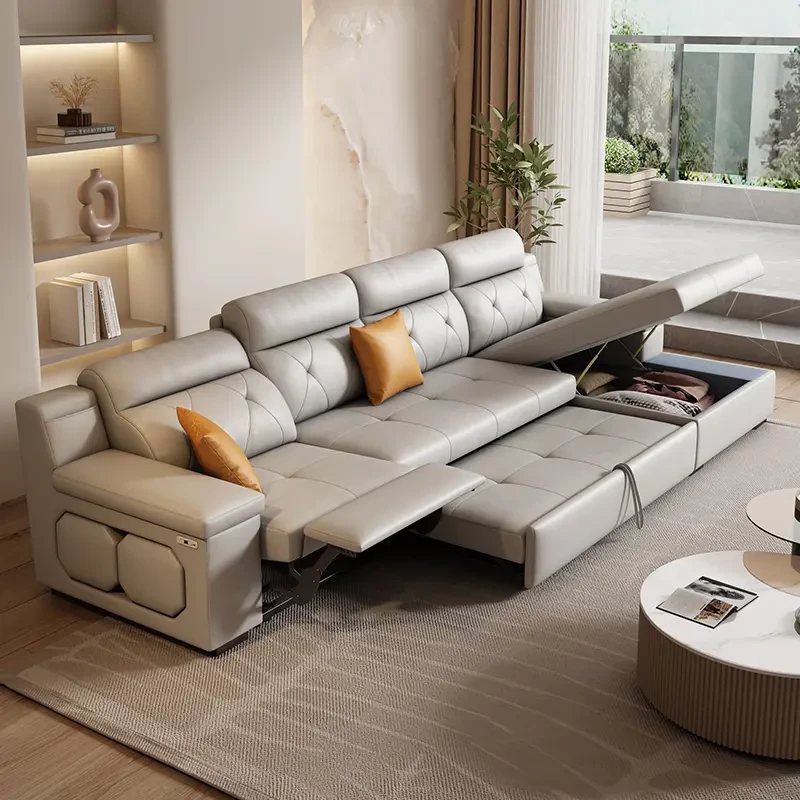 声控电动多功能头等舱简约沙发轻奢遥控电动太空舱客厅皮艺沙发床