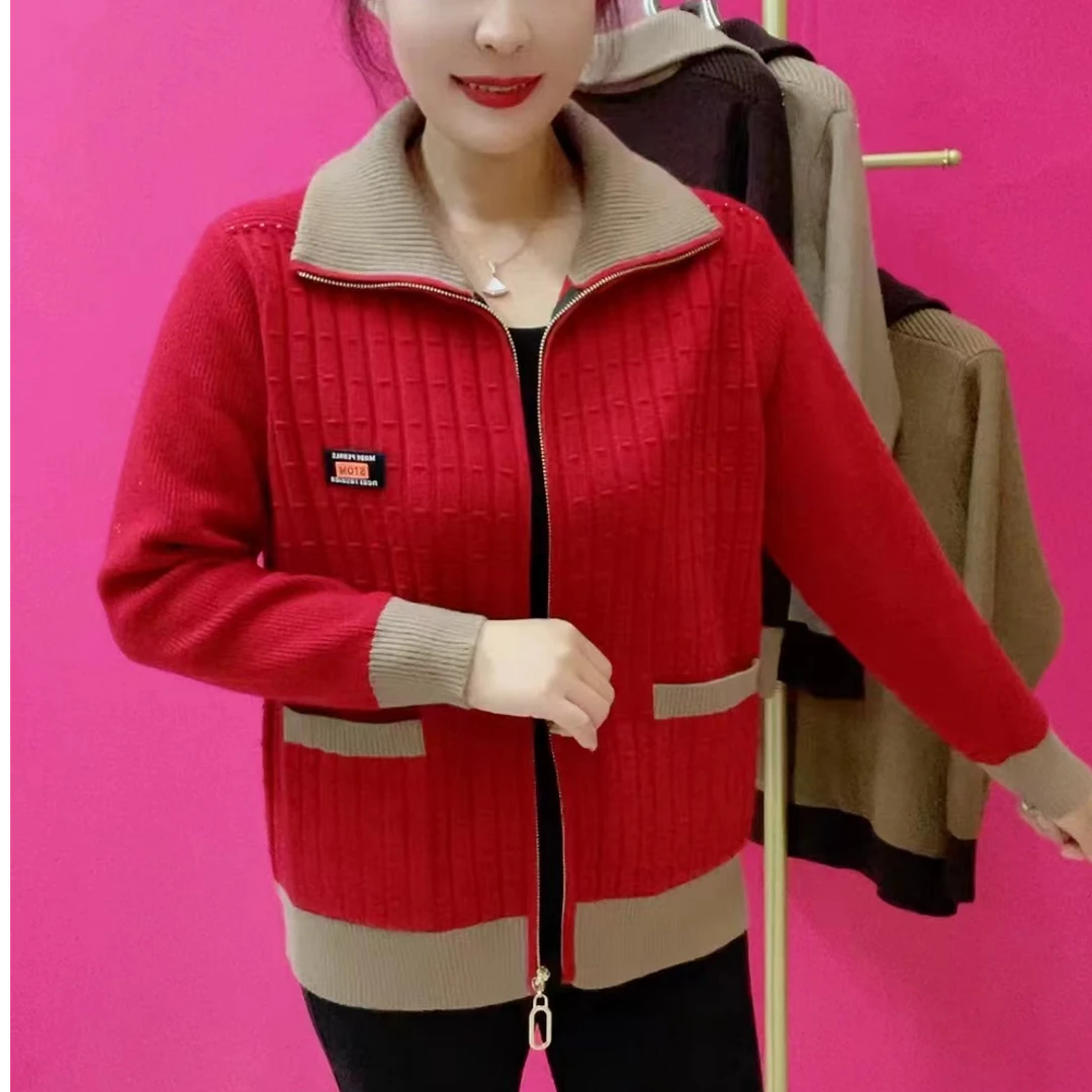 2025秋冬季新款毛衣外套高档气质时尚女士宽松修身减龄百搭针织衫