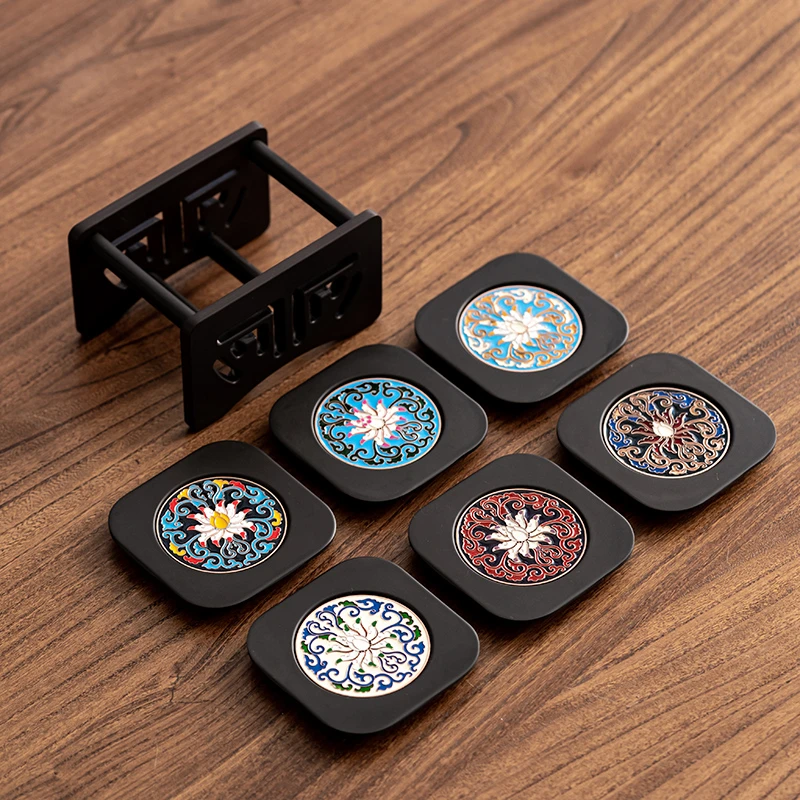 高档电木杯垫茶道隔热垫杯托办公室功夫茶具配件家用木质防滑杯托