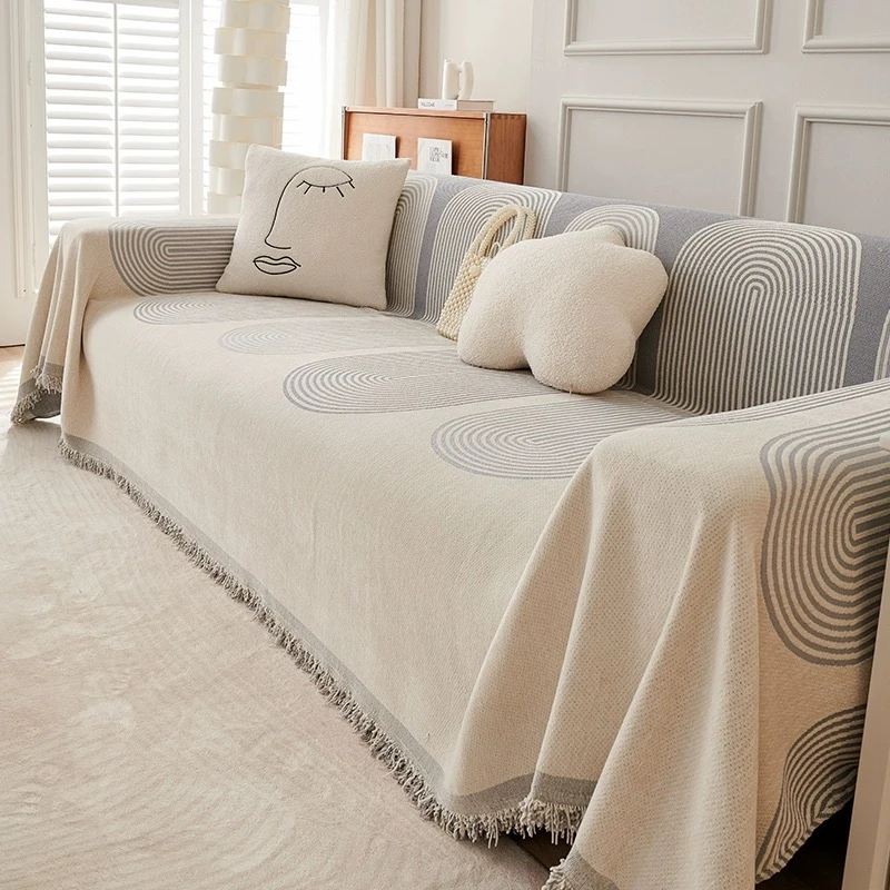 雪尼尔沙发盖布巾沙发毯盖巾全包万能沙发套防尘四季通用沙发垫