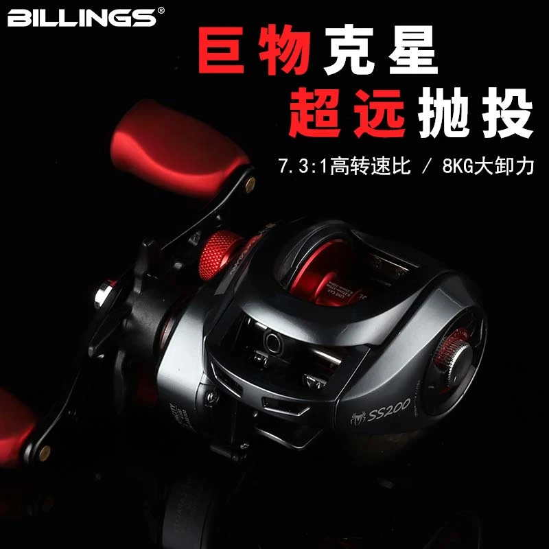 比灵斯路亚水滴轮打黑专用雷强轮超远投装备鱼线轮海钓红蜘蛛渔轮