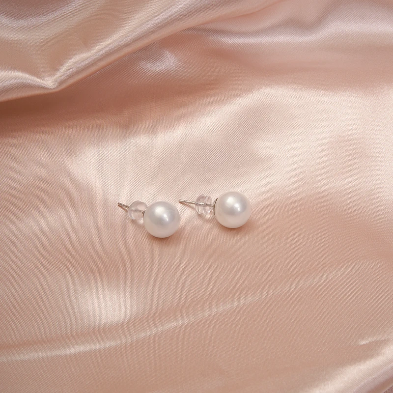 4A级别喜马拉雅白雪 11-12mm珍珠耳钉