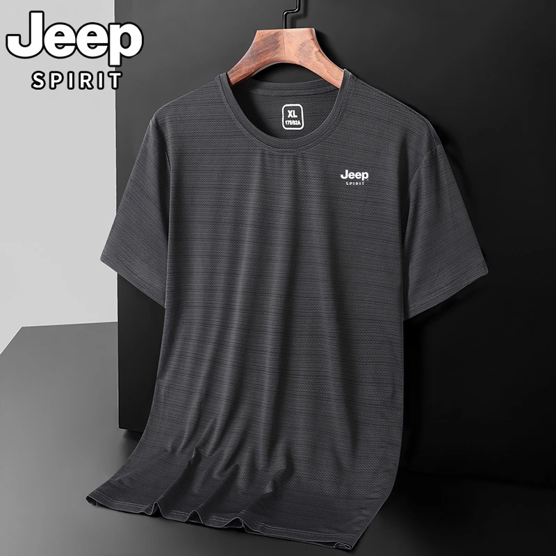 JEEP吉普t恤男装短袖速干衣服女运动衫半袖打底衫圆领冰丝8879