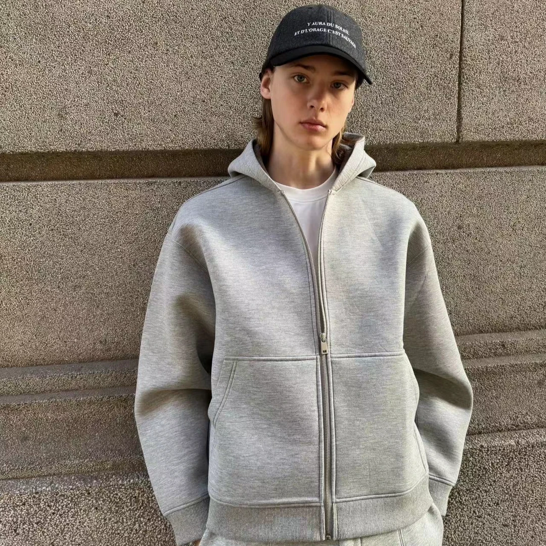 (断码特价）RETRO ADDICT 定制面料820G双层复合重磅双色拉链外套