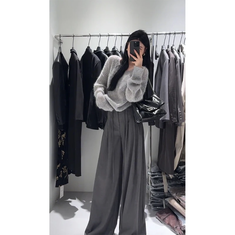 2025早秋韩系穿搭盐系炸街时尚高级独特绝美时髦洋气针织毛衣套装