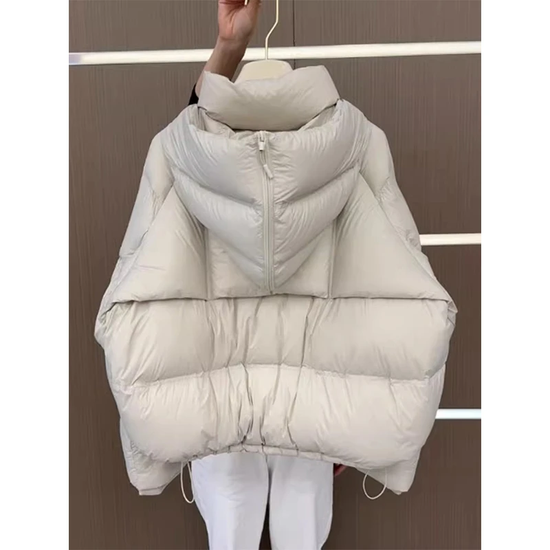 独特超好看白色短款棉服女冬季2024年新款高级感小个子面包服外套