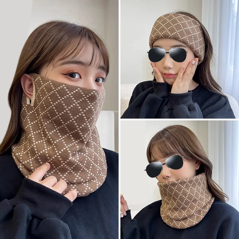 高能感ins挂耳围脖脖套春秋网红时尚户外透气加厚防风夏季围巾