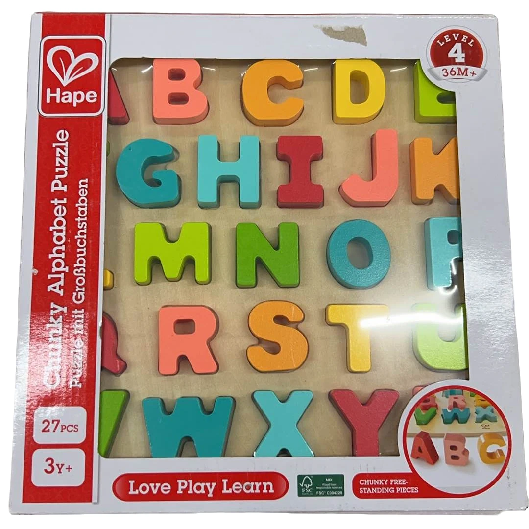 hape  E1551  四阶—字母启蒙立体拼图（大写）