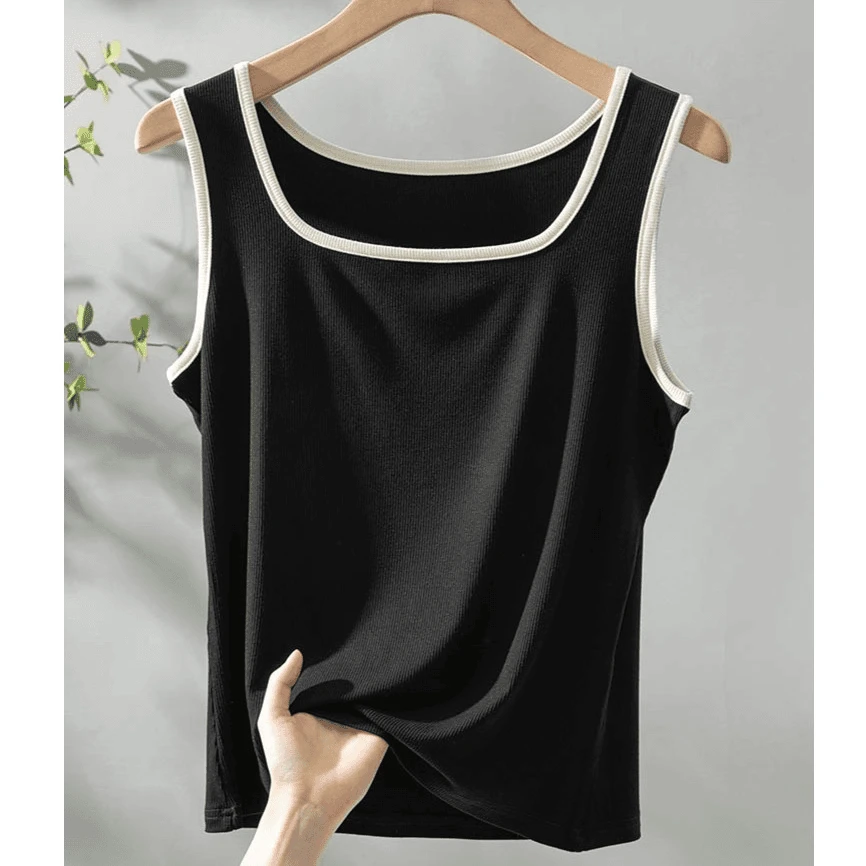 大码遮肚子吊带背心女2024新款夏季胖mm外穿坎肩无袖西装内搭上衣