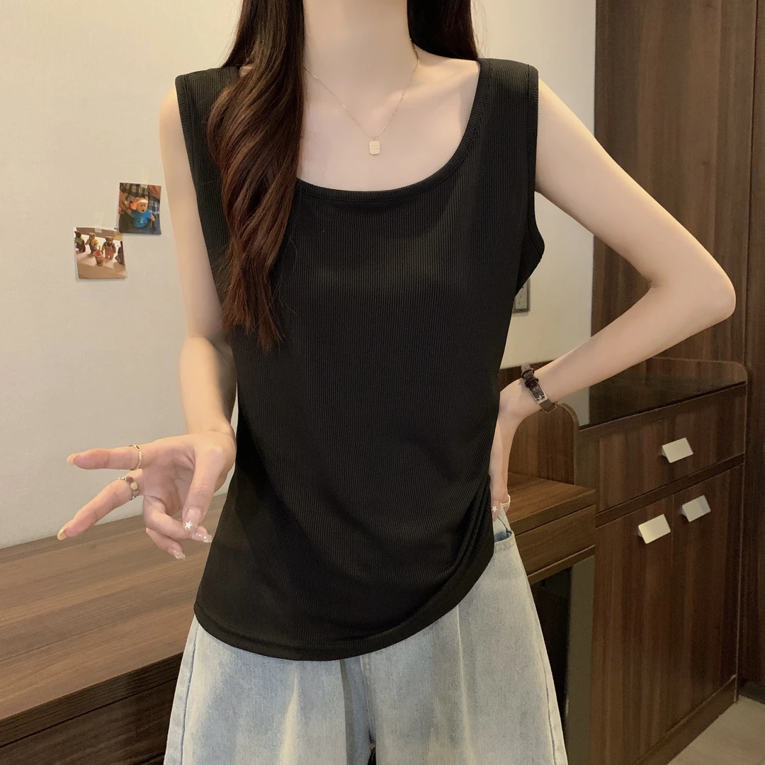 胖mm大码200斤打底工字针织吊带背心女夏季新款宽松显瘦百搭上衣