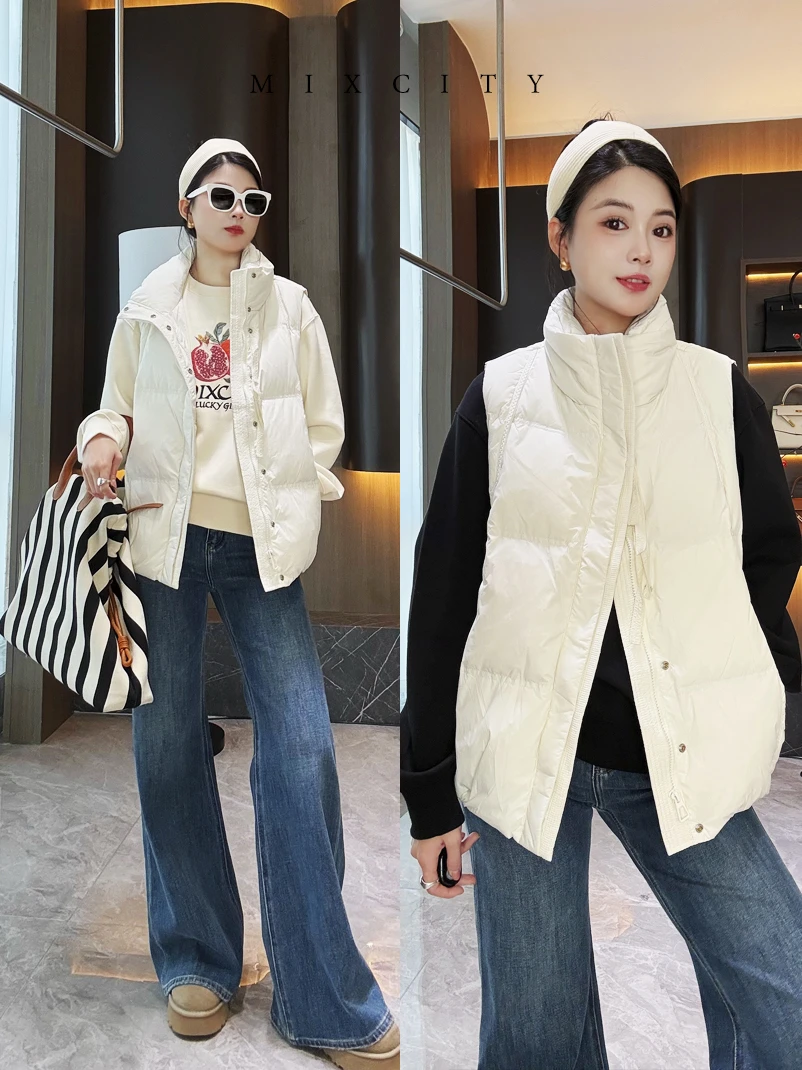 【亚楠本楠】小冬瓜◆白鸭绒宽松外套羽绒马甲2888