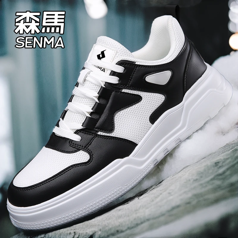SENMA/森马男鞋夏季新款网面休闲小白鞋厚底百搭时尚网纱运动板鞋
