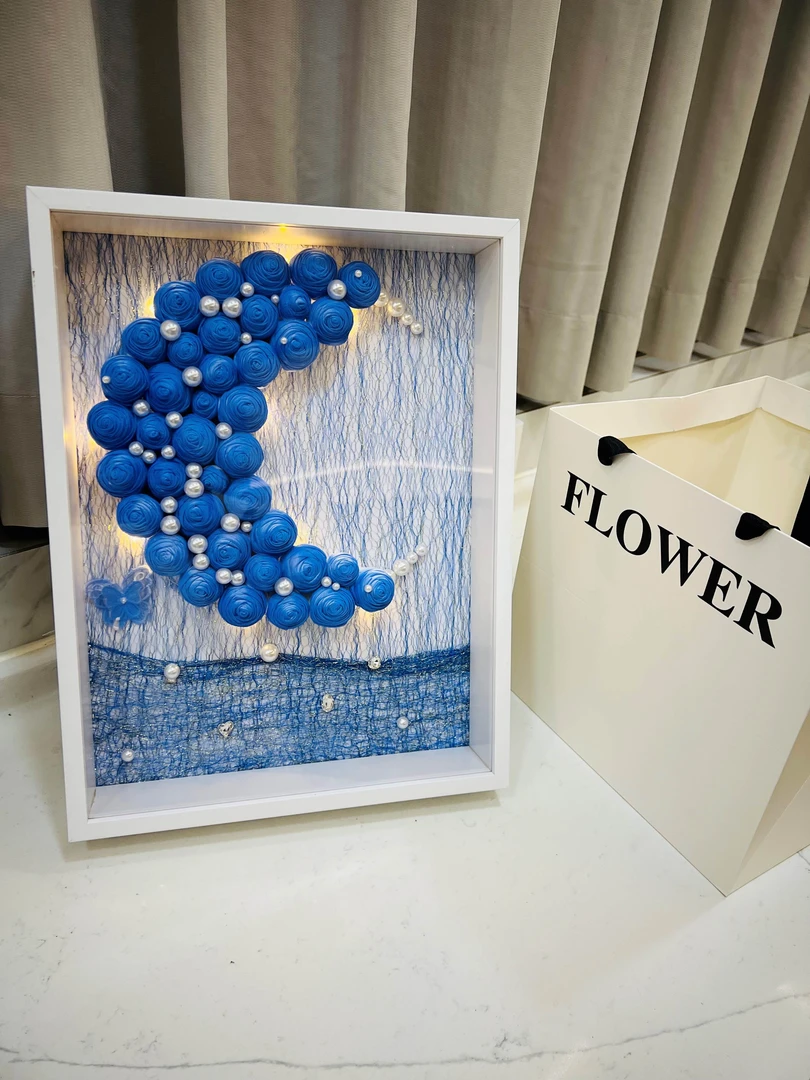 16寸手工折纸玫瑰花相框送闺蜜朋友生日礼物成品