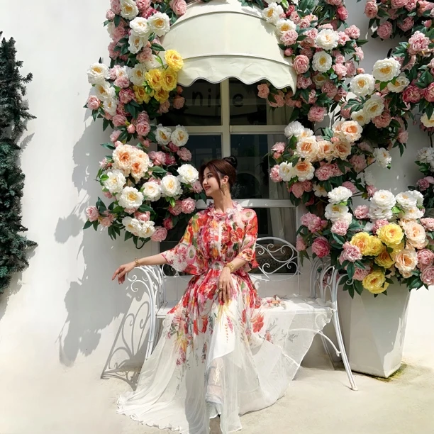 G&PARI（花仙子）夏季法式收腰连衣裙