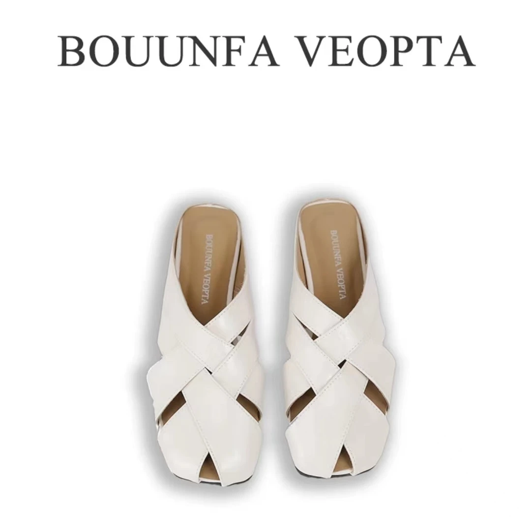 BV（芯片）高定MULES编织半托夏季胎牛皮真皮时尚女鞋穆勒鞋