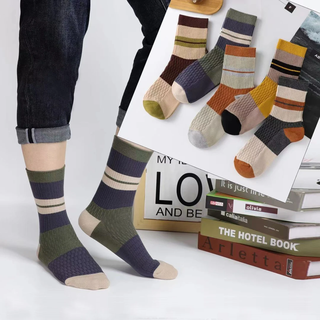 秋冬男士男生中筒袜棉袜潮流厚款棉袜男袜百搭男透气防臭保暖