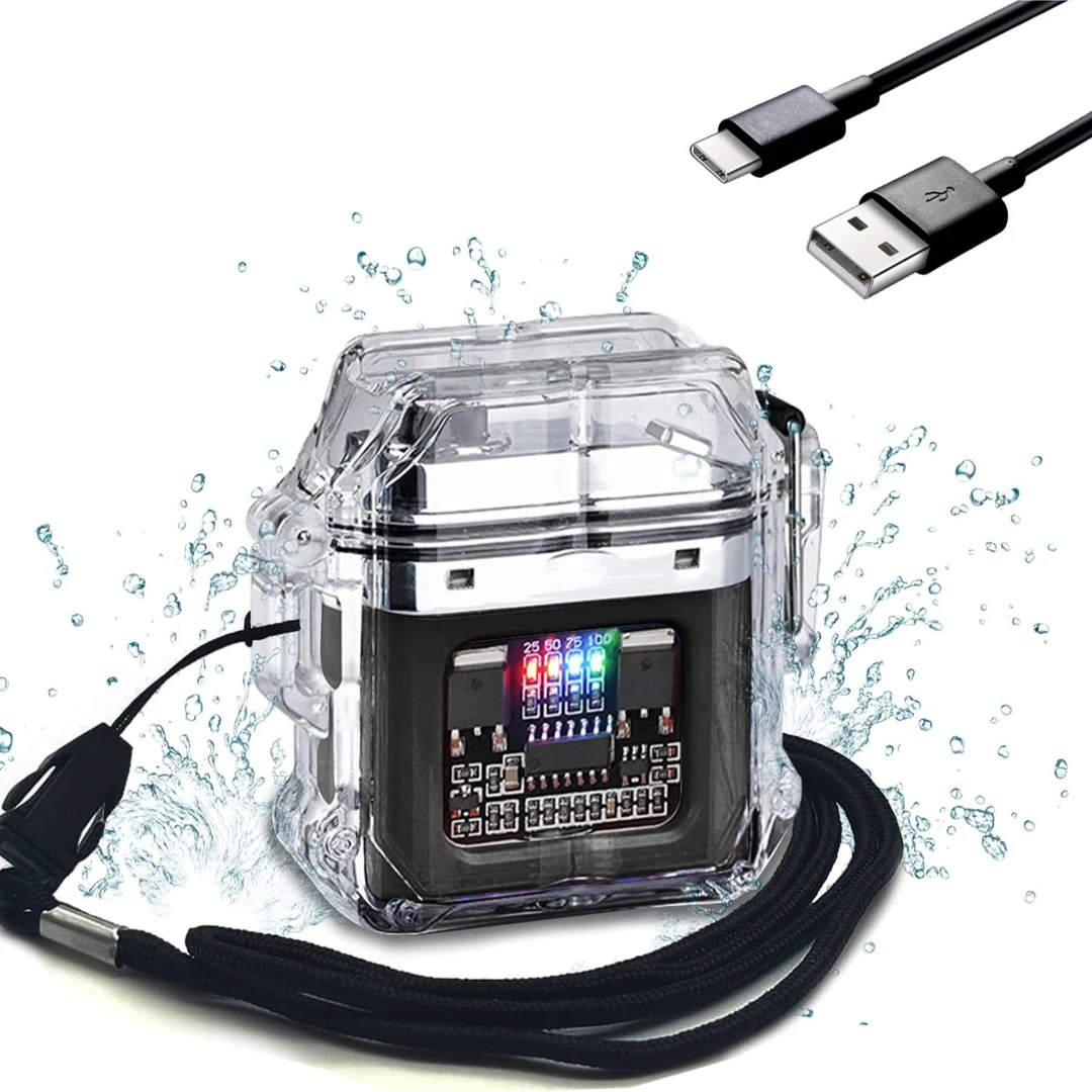 户外无焰打火机电弧防水可充电USB点火器旅行探险露营打火机