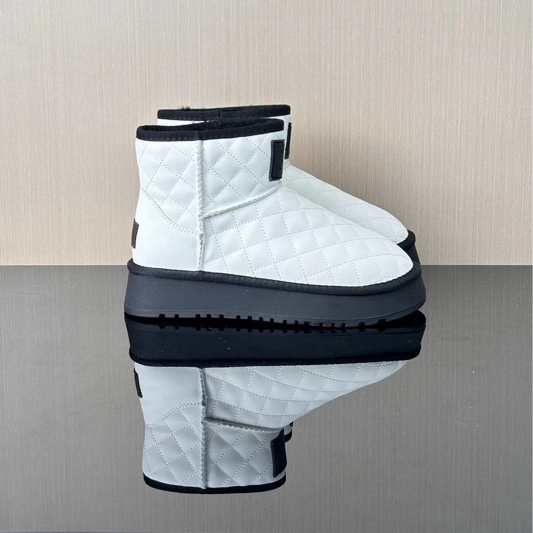 防水真皮厚底雪地靴女2024冬季新款百搭加绒加厚短靴 WZ 20318