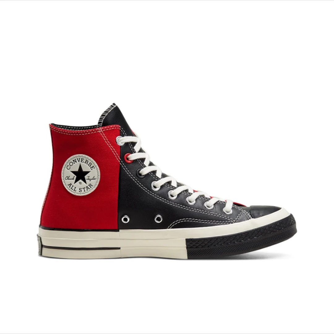 Converse匡威1970S黑白红拼接高帮帆布鞋168624C