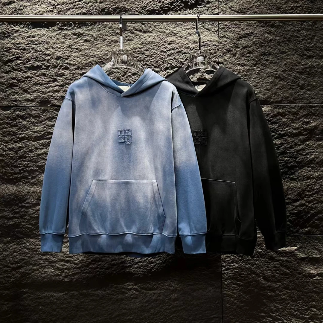 SP-G19-秋季新款重工水洗做旧潮流卫衣男女同款休闲情侣宽松爆款