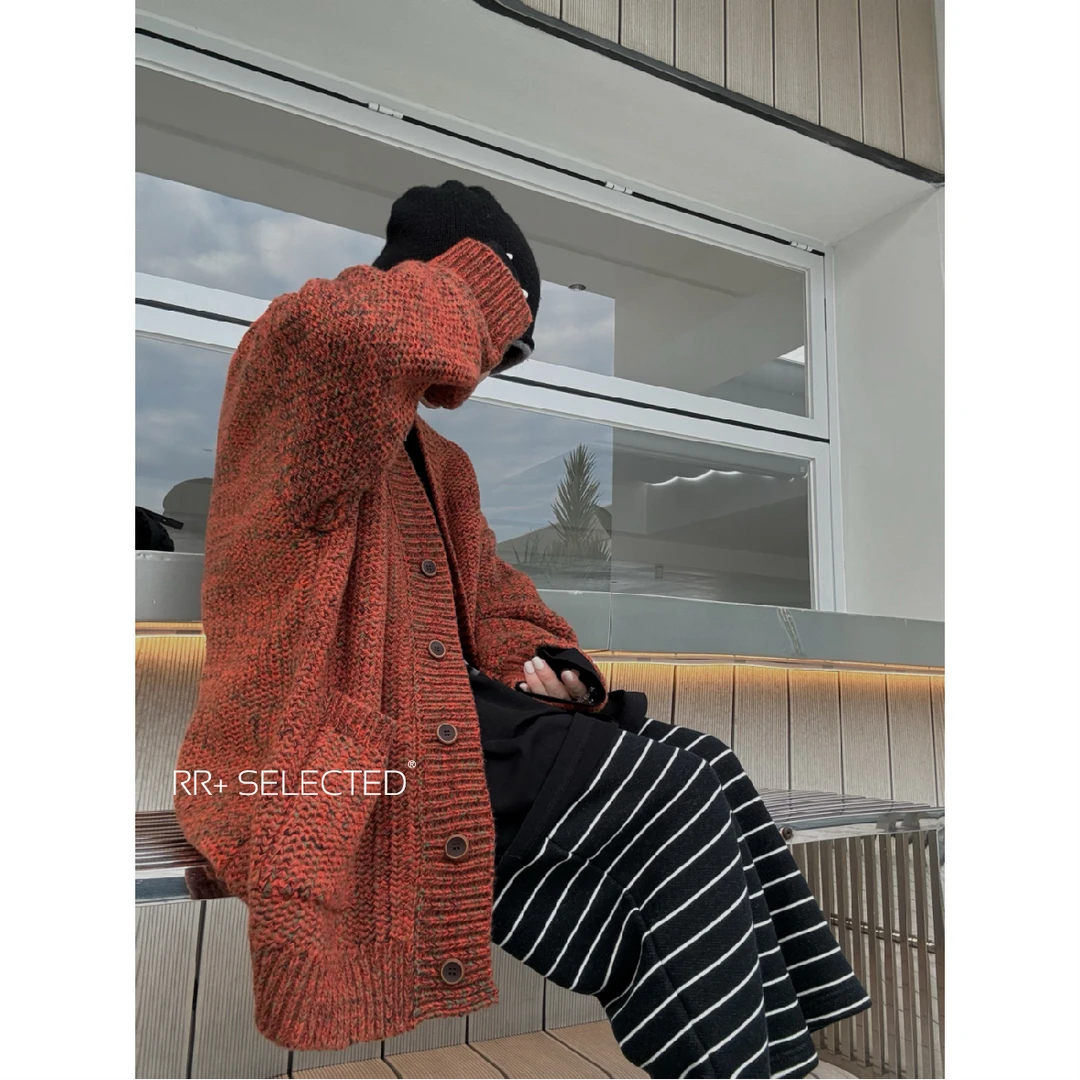 『豆公子』20727慵懒风气质V领毛衣外套女宽松软糯百搭针织开衫