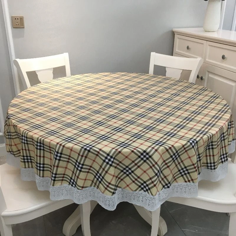 加厚大圆桌布防水防油免洗PVC田园桌垫饭店餐厅圆形台布塑料防烫