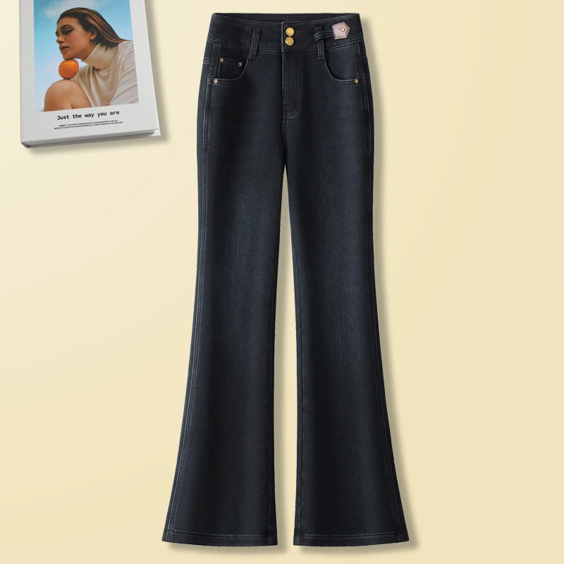 黑色喇叭牛仔裤2023年新款女秋季高腰显瘦马蹄裤小个子春秋微喇裤