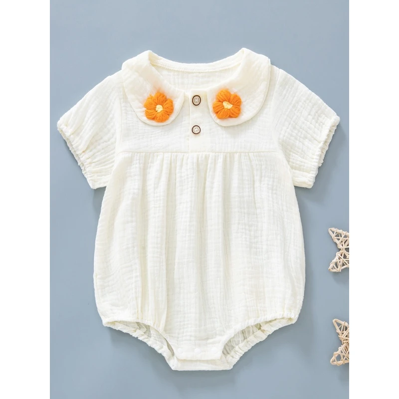 婴儿夏装新生儿衣服女宝宝连体衣满月公主纯棉哈衣夏季薄款包屁衣