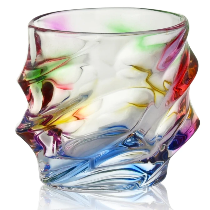 【金像欧奢】流光溢彩霓虹家用渐变喝水杯子颜值彩色酒杯控个性