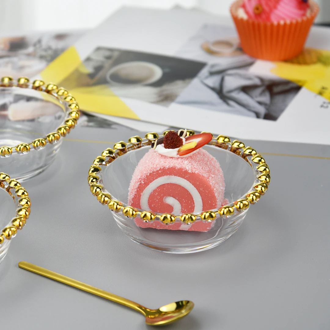 【金像】T155爱心系列小圆碗描黄金黄金创意欧式ins风格甜品碗