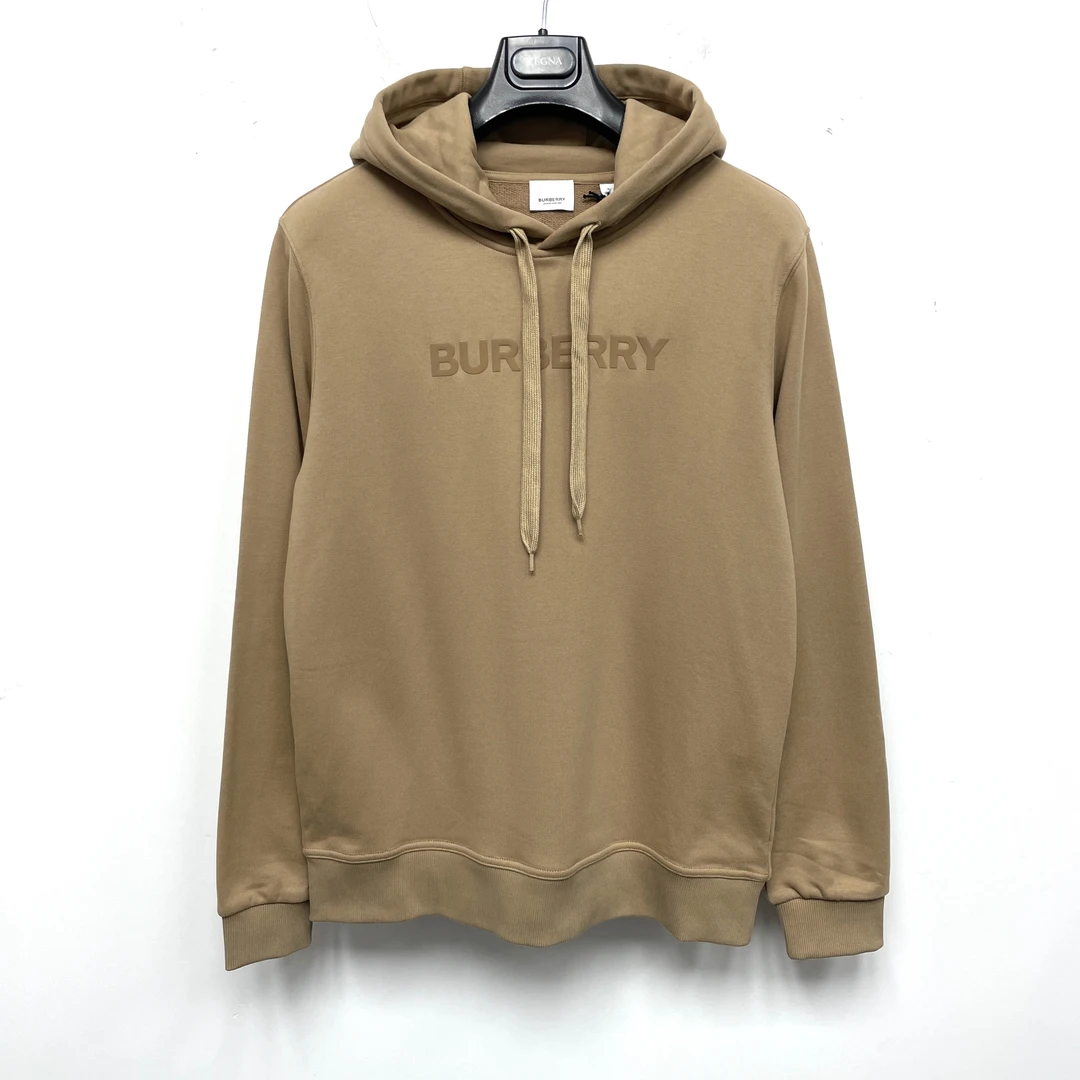 全新未使用 BURBERRY/博柏利 经典印花棕色连帽卫衣外套